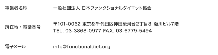 日本ファンクショナルダイエット協会